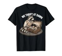 We Thrift At Dawn Cute Raccoon Thrifting Lover Value Graphic T-Shirt, Men, Black, XL
