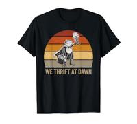 We Thrift At Dawn Funny Frog Thrifting Retro Sunset Lover Value Graphic T-Shirt, Men, Black, M