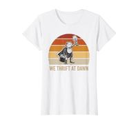 We Thrift At Dawn Funny Frog Thrifting Retro Sunset Lover Value Graphic T-Shirt, Women, White, S