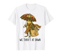 We Thrift At Dawn Funny Frog Thrifting Vintage Collector Value Graphic T-Shirt, Men, White, S