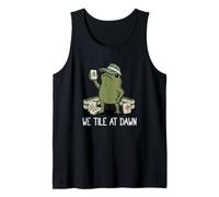 We Tile At Dawn Mahjong Frog Playing Mahjong Game Lovers Tank Top
