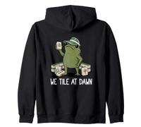 We Tile At Dawn Mahjong Frog Playing Mahjong Game Lovers Zip Hoodie