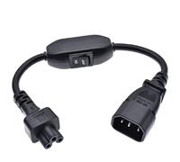 We Top IEC 320 C14 Male to C5 Female Extension Cable with 10A On/Off Switch Power Adapter Cord for PDU UPS