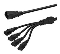 We Top PDU UPS Server C14 to 4 x C13 Y Type Split Kettle Lead IEC320 C14 Male to 4 Ways C13 Female Power Extension Cable for Home Appliance PC Computer Stage Lights