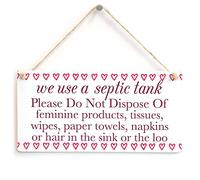 we use a Septic Tank Please Do Not Dispose of… The loo - Cute Toilet Sign Septic Tank Rules Door Sign for Bathroom Or Toilet Easy to Read