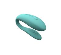 We-Vibe Sync Lite Couples Vibrator - App Controlled C-Shape Vibrator - Wearable Vibrating Couples Adult Sex Toy - G-spot and Clitoris Dual Stimulation - USB Rechargeable - Aqua Ocean Blue