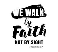 we Walk by Faith not Sight Christian Lettering Fine Carving Stickers 41x50.5cm Personalized Customization Black