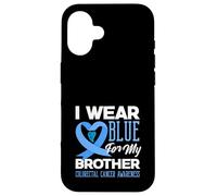 We Wear Blue For My Brother Colorectal Cancer Support Tee Case for iPhone 16