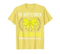 We Wear Gold Childhood Cancer Awareness Ribbon T-Shirt