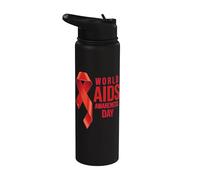 We Wear Red Red Ribbon Day World AIDS Day Awareness Stainless Steel Insulated Water Bottle