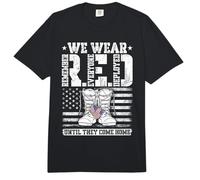 We Wear Until They Come Home Remember Everyone Deployed RED Comfort Colors Adult Heavyweight T-Shirt