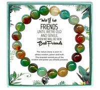 We Will Be Friends Until We are Old Bracelet Best Friend Friendship Birthday Christmas Gift for Women, Sister, Coworker, BFF Friend Clorful Green