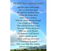 We Will Meet Again Grandad Memorial Graveside Poem Keepsake Card Includes Free Ground Stake F132