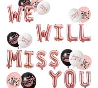 We Will Miss You Balloon Decorations, Rose Gold Retirement Party Decoration Leaving Party Decor Good Luck Goodbye 9 To 5 Balloons for Office Work Graduation Farewell Going Away Party Supplies