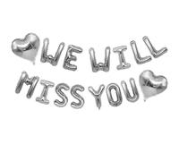 We Will Miss You Balloons, Banner, Silver, Backdrop Photo Props, Memorial, Farewell, Retirement, New Job, Maternity, Decorations.
