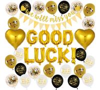 We Will Miss You Decorations - Sorry Your Leaving Party Supplies Includes Pennants Banners Hearts Good Luck Balloons for Retirement Graduation Office Work Going Away Themed Party