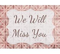 We Will Miss You: Keepsake memory book gift for coworkers who are leaving or retiring. Full vintage cocoa brown and red distressed style pages with space for personal messages. 30 pages 8.25" x 6"