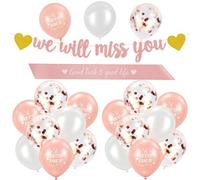 We Will Miss You Party Decorations, Include Good Luck Balloons Confetti Balloon Bunting Banner Sash for Retirement Graduation Going Away Farewell Leaving Party decor