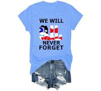 We Will Never Forget 911 Shirt, 9/11 Never Forget T Shirt, Memorial Day Shirt, We'll Never Forget 911 Memorial T-Shirt Carolina Blue