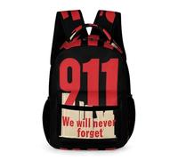 We Will Never Forget 911 Travel Backpack 16 Inch Large Capacity Laptop Daypack Shoulder Bag for Men Women