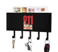We Will Never Forget 911 Wall Mounted Key Holder with 5 Key Hooks Hanging Mail Organizer Rack for Entryway