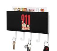 We Will Never Forget 911 Wall Mounted Key Holder with 5 Key Hooks Hanging Mail Organizer Rack for Entryway