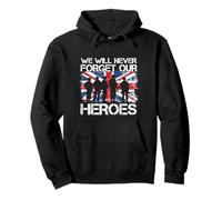 We Will Never Forget Our Heroes Flag UK British Veteran Pullover Hoodie