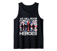 We Will Never Forget Our Heroes Flag UK British Veteran Tank Top