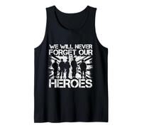 We Will Never Forget Our Heroes UK Flag British Veteran Tank Top