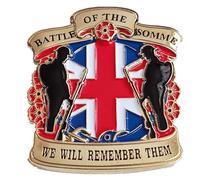 We Will Remember Them Poppy Pin Badge - Soldier Veteran Battle of the Somme Brooch