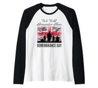 We Will Remember Them Remembrance Day Armistice Tribute Raglan Baseball Tee