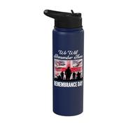 We Will Remember Them Remembrance Day Armistice Tribute Stainless Steel Insulated Water Bottle
