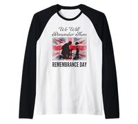 We Will Remember Them Remembrance Day British Soldier Raglan Baseball Tee