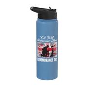 We Will Remember Them Remembrance Day British Soldier Stainless Steel Insulated Water Bottle