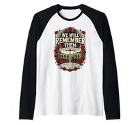 We Will Remember Them Remembrance Day Tribute Design Raglan Baseball Tee