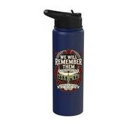 We Will Remember Them Remembrance Day Tribute Design Stainless Steel Insulated Water Bottle