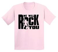 We Will Rock You Boys Girls Kids T-Shirt Gift Children Music Guitar Top(Pink,5-6 Years)