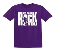 We Will Rock You Boys Girls Kids T-Shirt Gift Children Music Guitar Top(Purple,9-11 Years)