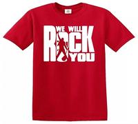 We Will Rock You Boys Girls Kids T-Shirt Gift Children Music Guitar Top(Red,3-4 Years)