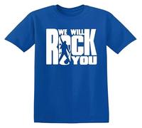 We Will Rock You Boys Girls Kids T-Shirt Gift Children Music Guitar Top(Royal Blue,3-4 Years)