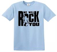 We Will Rock You Boys Girls Kids T-Shirt Gift Children Music Guitar Top(Sky Blue,7-8 Years)