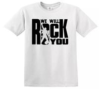 We Will Rock You Boys Girls Kids T-Shirt Gift Children Music Guitar Top(White,12-14 Years)