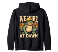 We Wire At Dawn Electrician Frog Wrench Zip Hoodie
