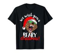 We Wish You A Beary Christmas Santa Bear Xmas Sunglasses T-Shirt