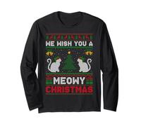 We Wish You A Meowy Catmas Ugly Christmas Sweaters Cat Xmas Long Sleeve T-Shirt