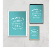 We Wish You A Merry Christmas And A Happy New Year Art Print - A3 - White Frame