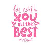 we Wish You All Best Wall Decals Paster Paper 36x49.6cm Do not Damage The Wall Surface Pink