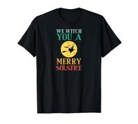 We Witch You A Merry Solstice Winter Full Moon Value Graphic T-Shirt, Men, Black, L