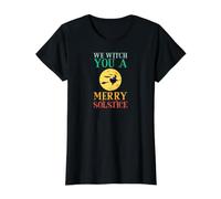 We Witch You A Merry Solstice Winter Full Moon Value Graphic T-Shirt, Women, Black, L