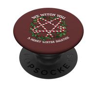 We Witch You A Merry Winter Solstice Wiccan Witchy Pagan PopSockets Adhesive PopGrip